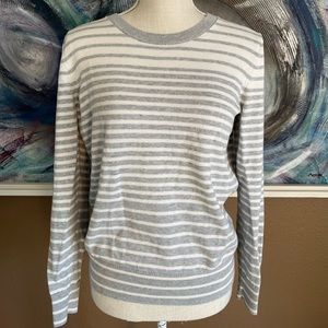 Banana Republic Gray Striped Sweater, M